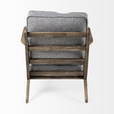 Olympus V Castlerock Grey Fabric Wrapped Brown Wooden Frame Accent Chair by Mercana at Eve Furniture