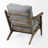 Olympus V Castlerock Grey Fabric Wrapped Brown Wooden Frame Accent Chair by Mercana at Eve Furniture