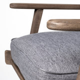 Olympus V Castlerock Grey Fabric Wrapped Brown Wooden Frame Accent Chair by Mercana at Eve Furniture