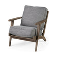 Olympus V Castlerock Grey Fabric Wrapped Brown Wooden Frame Accent Chair by Mercana at Eve Furniture