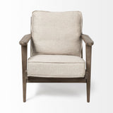 Olympus VI Beige Fabric Wrapped Wooden Frame Accent Chair by Mercana at Eve Furniture