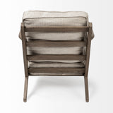 Olympus VI Beige Fabric Wrapped Wooden Frame Accent Chair by Mercana at Eve Furniture