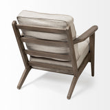 Olympus VI Beige Fabric Wrapped Wooden Frame Accent Chair by Mercana at Eve Furniture