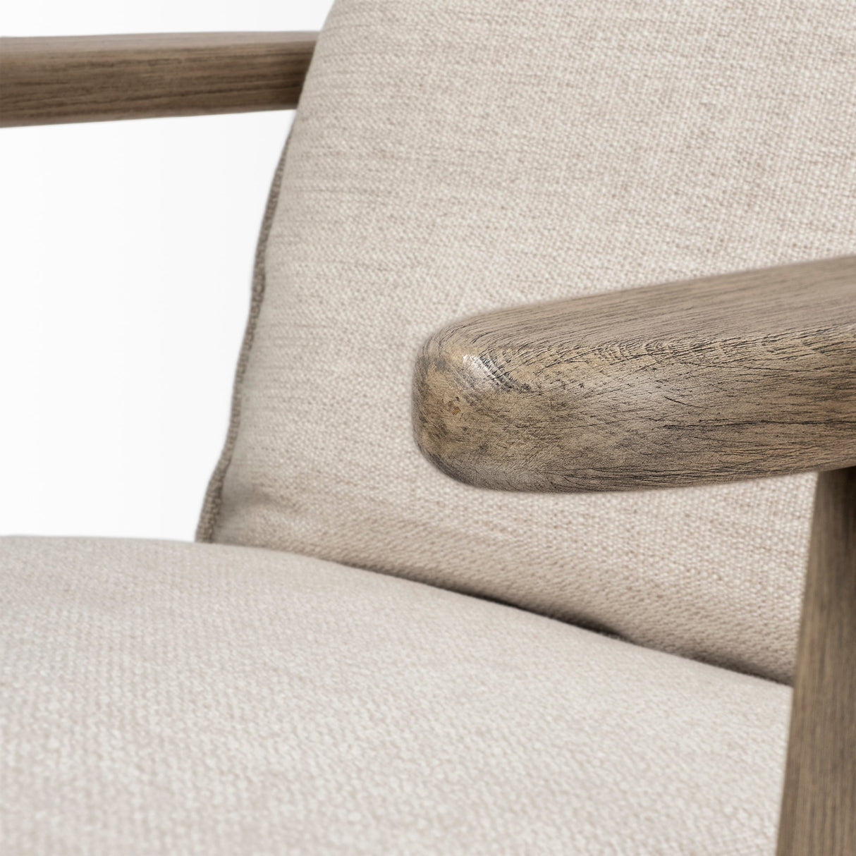 Olympus VI Beige Fabric Wrapped Wooden Frame Accent Chair by Mercana at Eve Furniture
