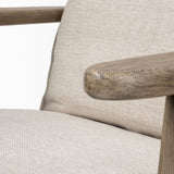 Olympus VI Beige Fabric Wrapped Wooden Frame Accent Chair by Mercana at Eve Furniture