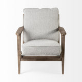 Olympus VI Frost Grey Fabric Wrapped Wooden Frame Accent Chair by Mercana at Eve Furniture