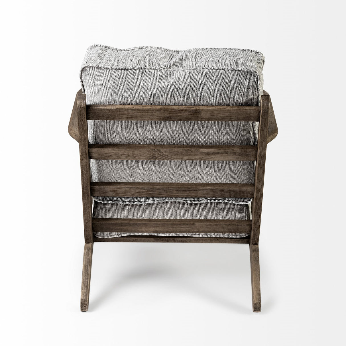 Olympus VI Frost Grey Fabric Wrapped Wooden Frame Accent Chair by Mercana at Eve Furniture