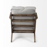 Olympus VI Frost Grey Fabric Wrapped Wooden Frame Accent Chair by Mercana at Eve Furniture