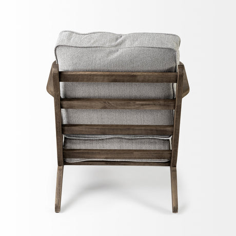 Olympus VI Frost Grey Fabric Wrapped Wooden Frame Accent Chair by Mercana at Eve Furniture
