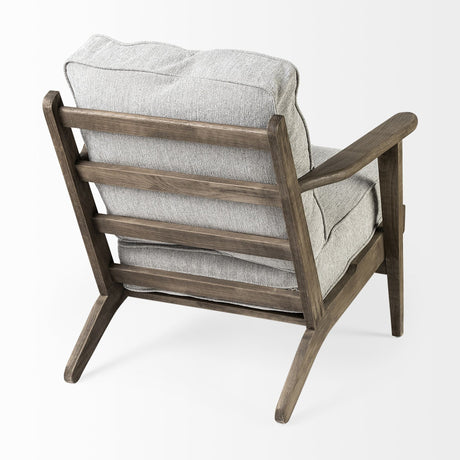 Olympus VI Frost Grey Fabric Wrapped Wooden Frame Accent Chair by Mercana at Eve Furniture