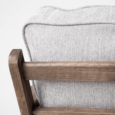 Olympus VI Frost Grey Fabric Wrapped Wooden Frame Accent Chair by Mercana at Eve Furniture