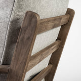 Olympus VI Frost Grey Fabric Wrapped Wooden Frame Accent Chair by Mercana at Eve Furniture