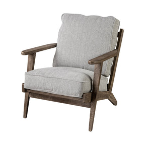 Olympus VI Frost Grey Fabric Wrapped Wooden Frame Accent Chair by Mercana at Eve Furniture