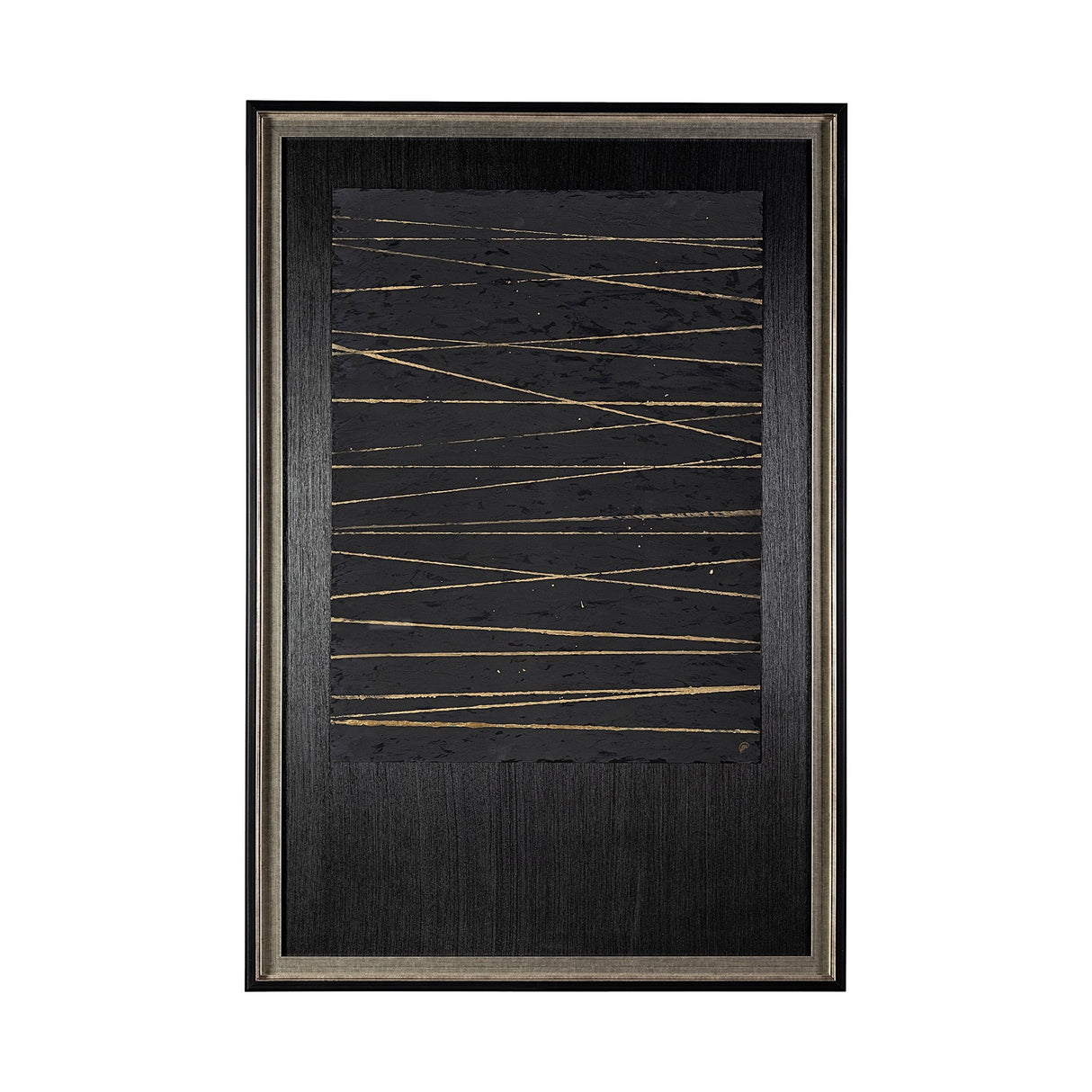 OM-Gold Lines by Studio M a handmade Original Framed Artwork under Glass by Mercana at Eve Furniture