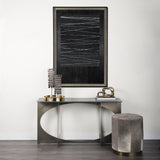 OM-Silver Lines by Studio M a handmade Original Framed Artwork under Glass by Mercana at Eve Furniture
