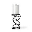 Omega I Small Black Metal Stacked Ring Table Candle Holder by Mercana at Eve Furniture