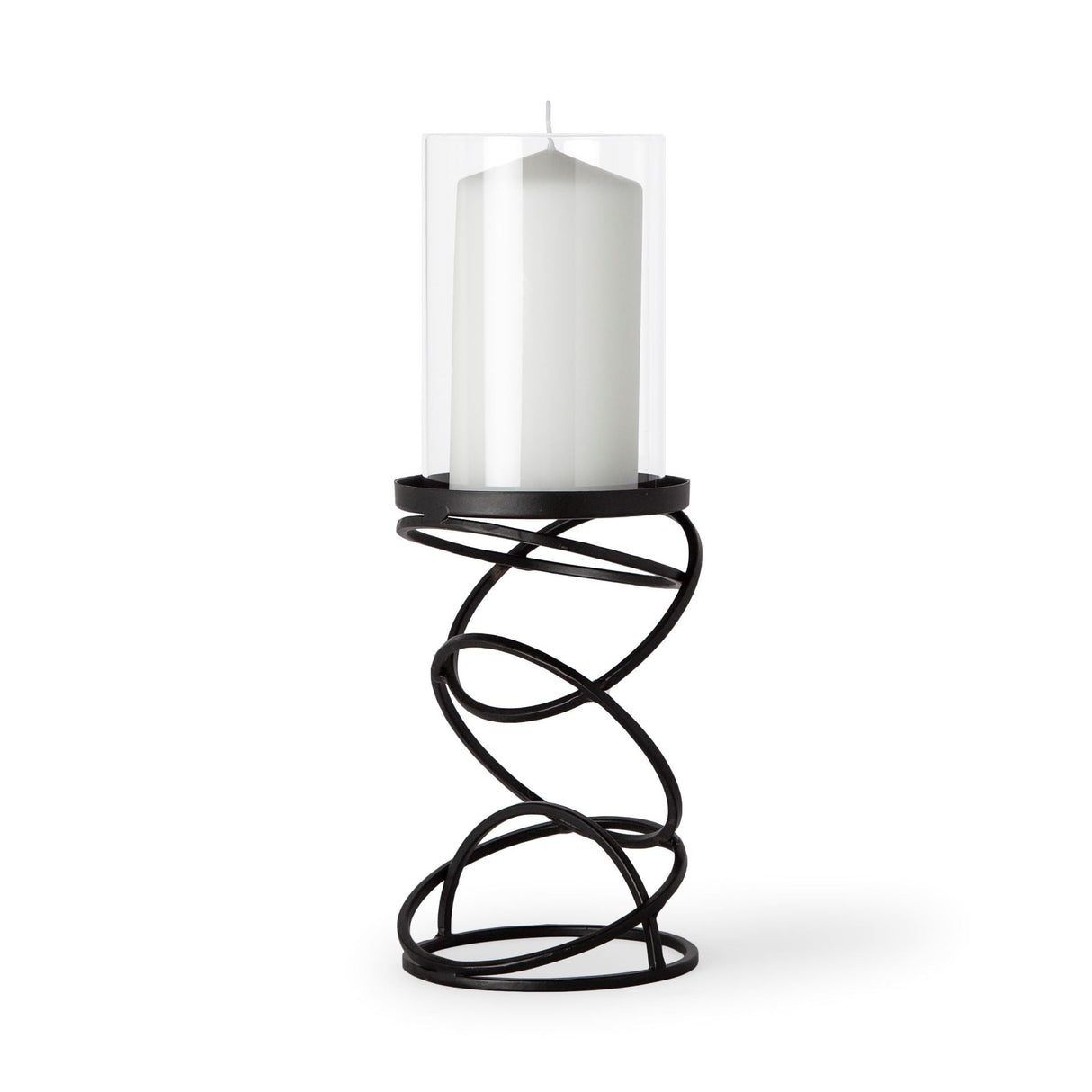Omega I Small Black Metal Stacked Ring Table Candle Holder by Mercana at Eve Furniture