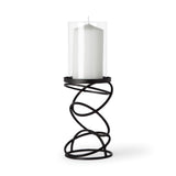 Omega I Small Black Metal Stacked Ring Table Candle Holder by Mercana at Eve Furniture