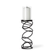 Omega II Medium Black Metal Stacked Ring Table Candle Holder by Mercana at Eve Furniture