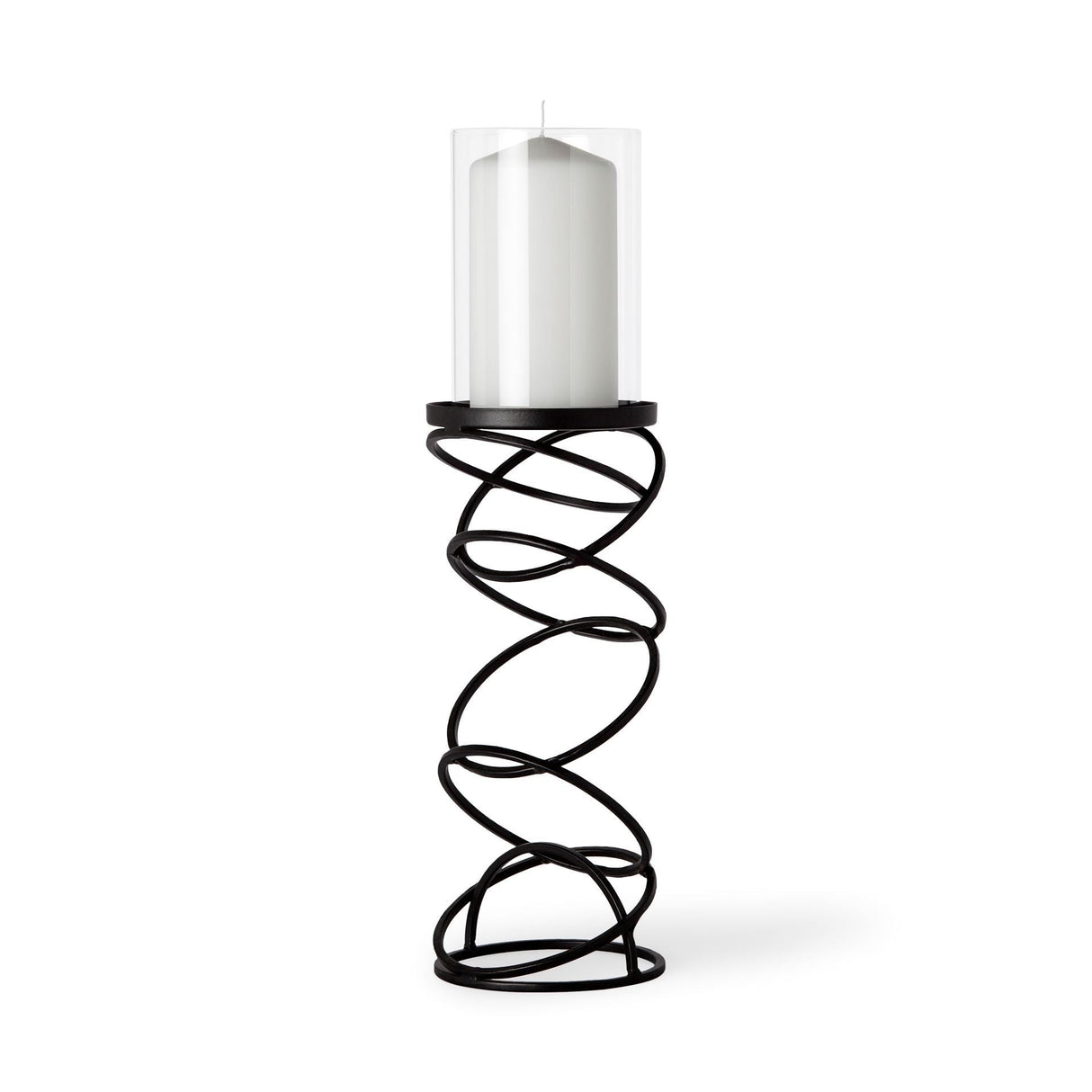 Omega II Medium Black Metal Stacked Ring Table Candle Holder by Mercana at Eve Furniture