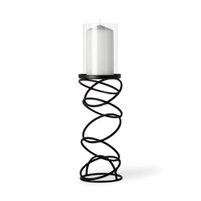 Omega II Medium Black Metal Stacked Ring Table Candle Holder by Mercana at Eve Furniture