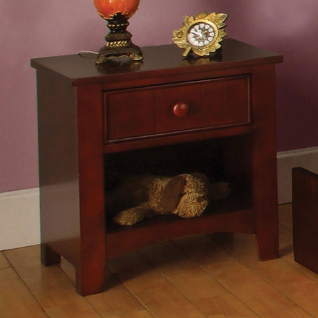 Omnus Cherry Night Stand by Furniture of America at Eve Furniture