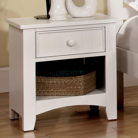 Omnus White Night Stand by Furniture of America at Eve Furniture