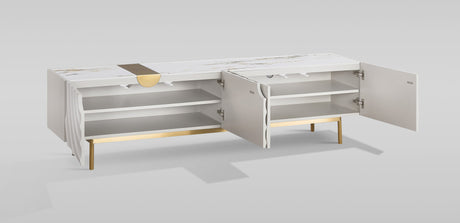 Onda White Cream TV Console by New Era Innovations at Eve Furniture