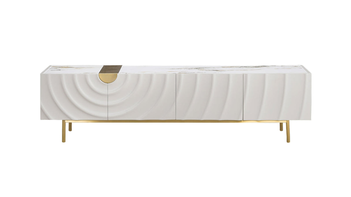 Onda White Cream TV Console by New Era Innovations at Eve Furniture