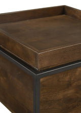 Ondrej Dark Brown/Gunmetal Square Accent Table with Removable Top Tray by Coaster at Eve Furniture