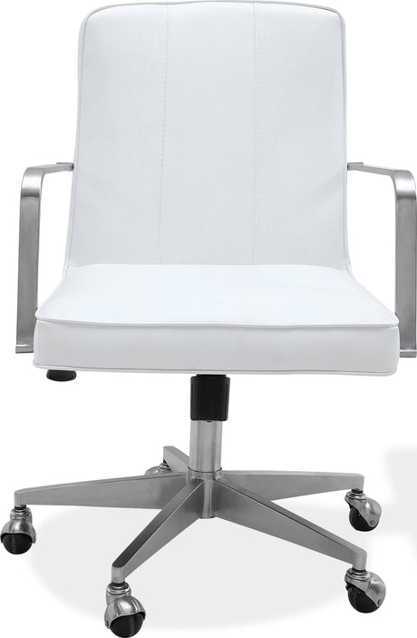 One Brushed Stainless Steel/White Metal Frame Home Office Chair by Modus Furniture at Eve Furniture