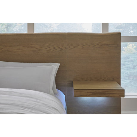 One Coastal Bisque Modern Live Edge California King Wall Bed with Floating Nightstands by Modus Furniture at Eve Furniture