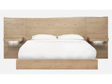 One Coastal Bisque Modern Live Edge California King Wall Bed with Floating Nightstands by Modus Furniture at Eve Furniture