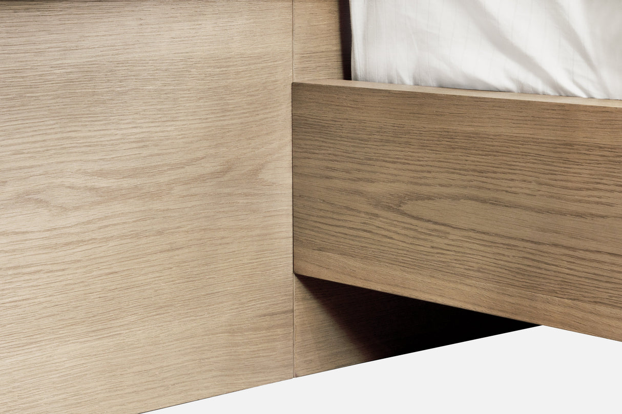 One Coastal Bisque Modern Live Edge California King Wall Bed with Floating Nightstands by Modus Furniture at Eve Furniture