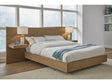 One Coastal Bisque Modern Live Edge California King Wall Bed with Floating Nightstands by Modus Furniture at Eve Furniture