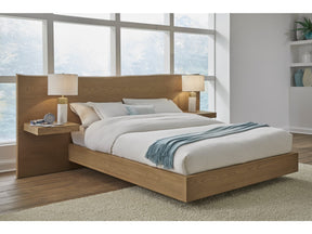 One Coastal Bisque Modern Live Edge California King Wall Bed with Floating Nightstands by Modus Furniture at Eve Furniture