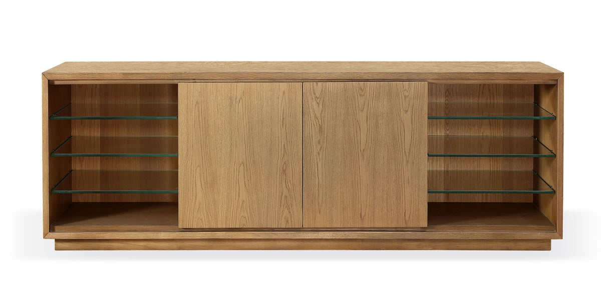 One Coastal Modern 74 inch TV Console in Bisque by Modus Furniture at Eve Furniture