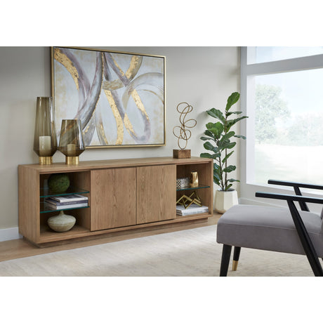 One Coastal Modern 74 inch TV Console in Bisque by Modus Furniture at Eve Furniture