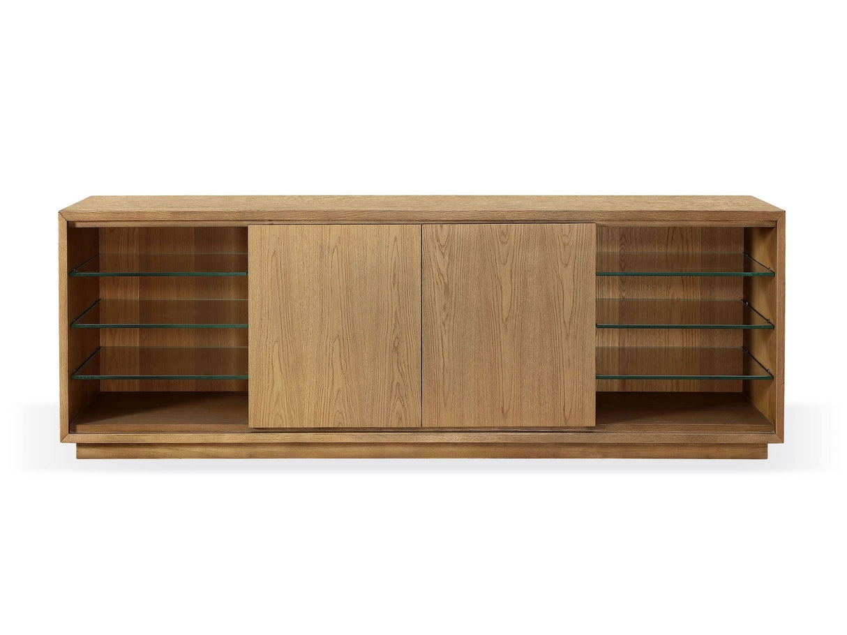 One Coastal Modern 74 inch TV Console in Bisque by Modus Furniture at Eve Furniture