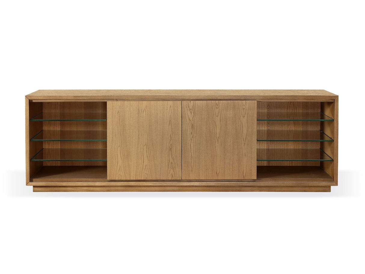One Coastal Modern 84 inch TV Console in Bisque by Modus Furniture at Eve Furniture