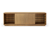 One Coastal Modern 84 inch TV Console in Bisque by Modus Furniture at Eve Furniture