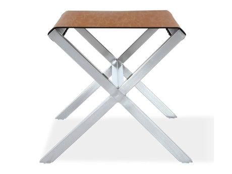 One Coastal Modern Director's Stool in Stainless Steel and Leather by Modus Furniture at Eve Furniture
