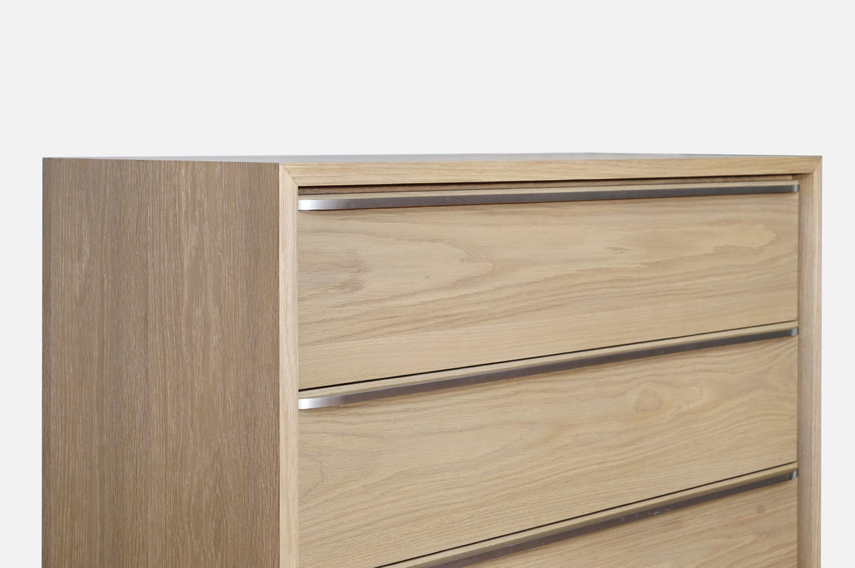 One Coastal Modern Five Drawer Chest in Bisque by Modus Furniture at Eve Furniture