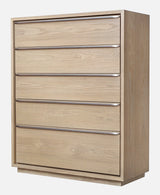 One Coastal Modern Five Drawer Chest in Bisque by Modus Furniture at Eve Furniture