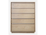 One Coastal Modern Five Drawer Chest in Bisque by Modus Furniture at Eve Furniture