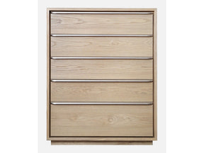 One Coastal Modern Five Drawer Chest in Bisque by Modus Furniture at Eve Furniture