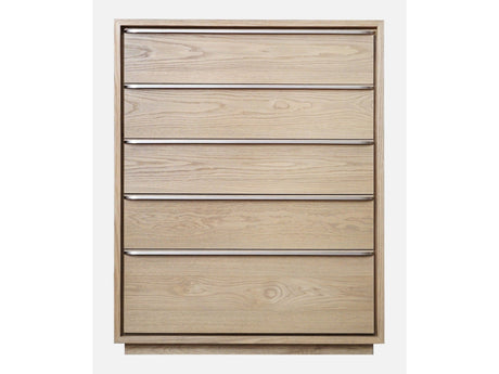 One Coastal Modern Five Drawer Chest in Bisque by Modus Furniture at Eve Furniture