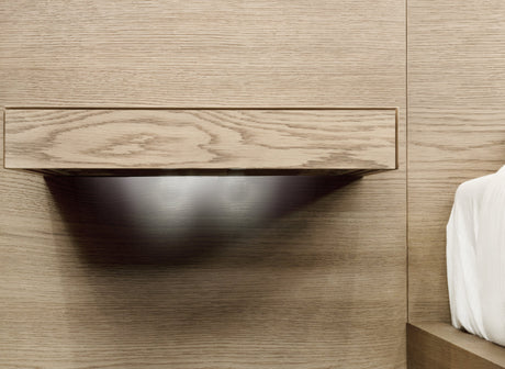 One Coastal Modern Live Edge Full Wall Bed with Floating Nightstands in Bisque by Modus Furniture at Eve Furniture