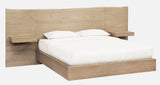 One Coastal Modern Live Edge Queen Wall Bed with Floating Nightstands in Bisque by Modus Furniture at Eve Furniture