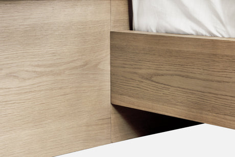 One Coastal Modern Live Edge Queen Wall Bed with Floating Nightstands in Bisque by Modus Furniture at Eve Furniture